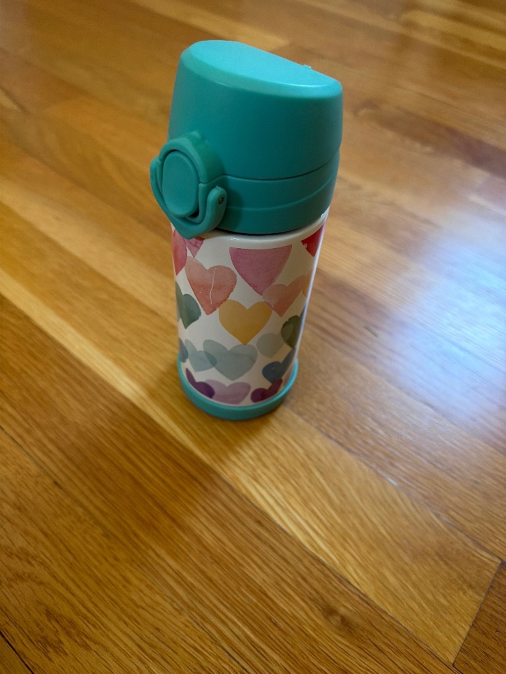 Pottery barn kids rainbow hearts water bottle